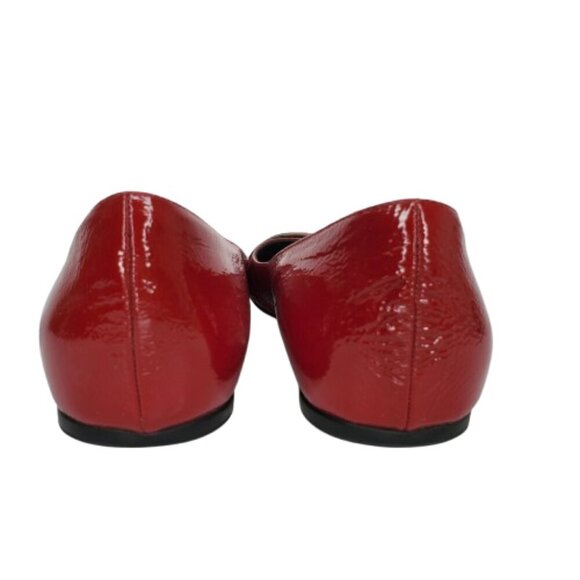 Gucci Web Stripe Red Patent Leather Ballet Flats - Picture 6 of 10